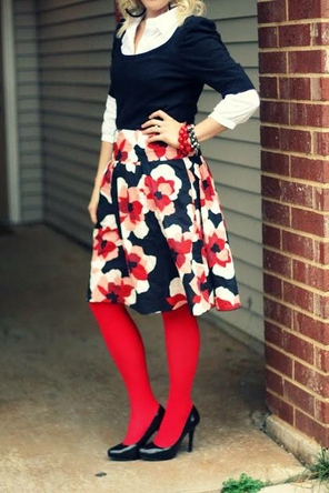 Bright floral skirt