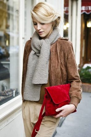 Brown Suede + Red